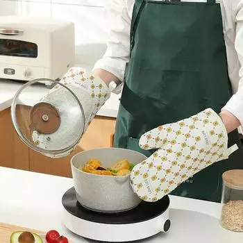 1/2 шт. варежки для микроволновой печи, легкие, против ожогов, против царапин, толстые теплоизоляционные варежки для приготовления пищи для дома Left белый