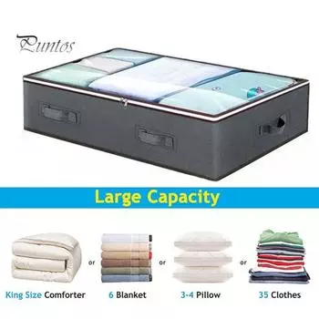 1/2 шт. водонепроницаемые контейнеры для хранения с усиленными ручками застежка-молния большая вместимость одежда игрушки одеяла органайзер ящик для хранения под кроватью 1pc