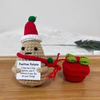 1/2 шт. вязаная крючком кукла-картошка позитивная жизнь вязаная держащаяся карточка фигурка-картошка мини C