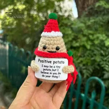 1/2 шт. вязаная крючком кукла-картошка позитивная жизнь вязаная держащаяся карточка-картошка мини рождественская настольная фигурка центральный элемент для декора вечеринки C
