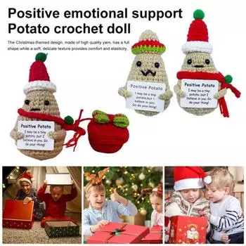 1/2 шт. вязаная крючком кукла-картошка позитивная жизнь вязаная держащаяся карточка фигурка картошки мини рождественская настольная центральная часть C