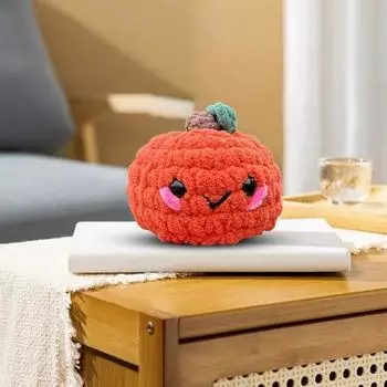 1/2 шт., вязаная крючком тыква, эмоциональная поддержка, кукла-тыква с сертификатом об усыновлении, вязаная тыква ручной работы, игрушка, украшение для рабочего стола 2pcs