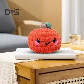 1/2 шт., вязаная крючком тыква, эмоциональная поддержка, кукла-тыква с сертификатом об усыновлении, вязаная тыква ручной работы, игрушка, украшение для рабочего стола 2pcs