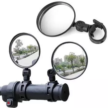 1/2 шт. вращающееся зеркало заднего вида на руль велосипеда небьющееся универсальное легкое в установке регулируемое крепление на руль выпуклое зеркало аксессуары 1