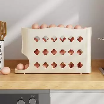 1/2 шт. Ящик для хранения яиц с защитными перилами, дизайн с глубокими канавками, большая емкость, авто 1pc белый
