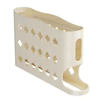 1/2 шт. Ящик для хранения яиц с защитными перилами, дизайн с глубокими канавками, большая вместимость, автоматический вращающийся холодильник, органайзер для яиц, подставка для яиц 1pc жёлтый