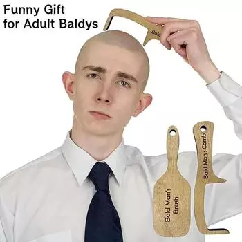 1/2 шт. забавная лысая мужская расческа-щетка деревянная безволосая беззубая расческа кляп подарок для взрослых мужчин выпадение волос друзья инструмент для ухода