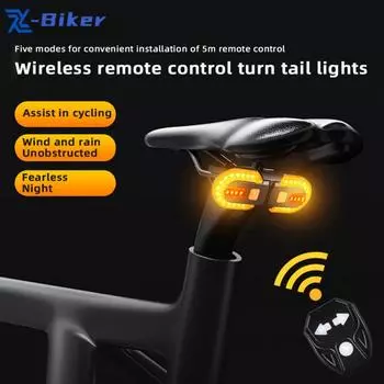 1/2 шт. задний фонарь для велосипеда с перезаряжаемым беспроводным пультом дистанционного управления, светодиодный задний фонарь для велосипеда MTB, предупредительная лампа для ночной езды Turning Light 2-1PC как