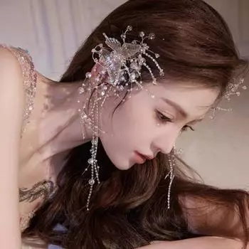 1/2 шт., заколка для волос в виде бабочек, искусственный жемчуг, кисточка, заколка для волос, романтический милый стиль, аксессуары для волос 1pc