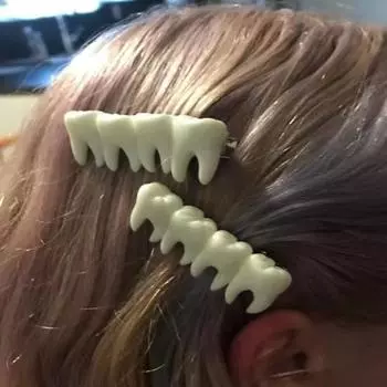 1/2 шт. заколки для волос в форме зуба, заколки для косплея, костюм на Хэллоуин, заколки для волос для девочек-подростков, аксессуары для волос в готическом стиле 1pc белый