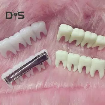 1/2 шт. заколки для волос в форме зуба, заколки для косплея, костюм на Хэллоуин, заколки для волос для девочек-подростков, аксессуары для волос в готическом стиле 1pc белый