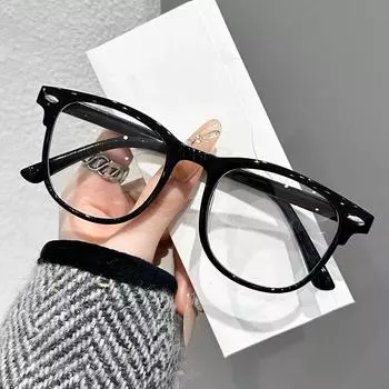 1/2 шт. Женские квадратные пластиковые очки в оправе, классические, с защитой от синего света, прозрачные линзы для защиты глаз, для чтения за компьютером чёрный