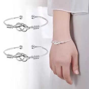 1/2 шт. женский браслет с полым регулируемым полированным медным запутанным геометрическим узором, браслет на запястье, кольцо на День матери, подарок на День святого Валентина, ювелирные изделия 1pc