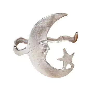 1/2 шт. Золотая звезда луна браслет-манжета на руку открывающийся регулируемый браслет с неровной молотковой текстурой штабелируемая повязка на руку 1pc серебряный