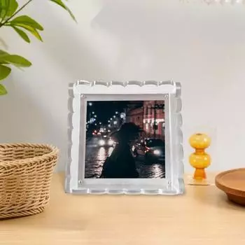 1/2 шт. зубчатый акриловый поднос с магнитным ковриком, прочный прозрачный художественный поднос для картин, постеров, фотографий, украшение для домашнего офиса, рабочего стола 1pc