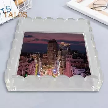 1/2 шт. зубчатый акриловый поднос с магнитным ковриком, прочный прозрачный художественный поднос для картин, постеров, фотографий, украшение для домашнего офиса, рабочего стола 1pc