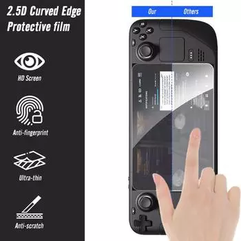 1/2 упаковки защитная пленка для экрана с защитой от царапин, закаленное стекло, твердость 9H, защита от отпечатков пальцев для Steam Deck OLED 7.4in 2024