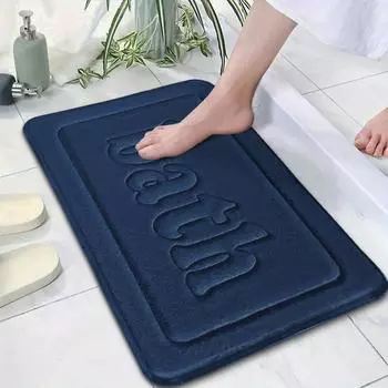 1.2 Утолщенный коврик для ванной комнаты, входной коврик, впитывающий коврик из кораллового флиса, противоскользящий коврик, быстросохнущий коврик для туалета 40cmx60cm коричневый