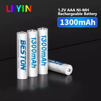1,2 В NI-MH AAA 1300 мАч аккумуляторная батарея предварительно заряженная батарея для игрушек для фотоаппаратов 2pcs