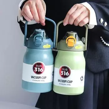 1.2L Большая емкость термобутылка для воды из нержавеющей стали термобутылка портативная вакуумная кружка термос изолированная чашка стакан 1200ML зелёный