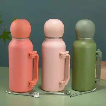 1.2L большой емкости термос из нержавеющей стали портативный вакуумный колба на открытом воздухе изолированный стакан с ручкой держать холодную бутылку для воды 1200ml