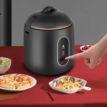1.2L Мини рисоварка Многофункциональная 200 Вт Мощность Полностью Автоматическая Портативная рисоварка для Дома Общежития Путешествия 220 В EU чёрный