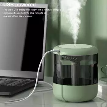 1.2L Высокопроизводительный увлажнитель воздуха с 2 передачами, регулируемый для спальни, офиса, дома, внутреннего настольного диффузора, увлажнитель, туманообразователь белый