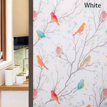 1/2M матовая оконная пленка конфиденциальность непрозрачные неклеящиеся наклейки для птиц стеклянная виниловая пленка статическая клейкая витражная наклейка на окно Главная 30x100 cm