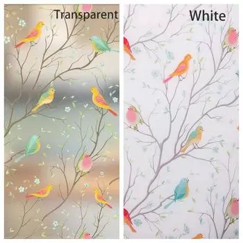 1/2M матовая оконная пленка конфиденциальность непрозрачные неклеящиеся наклейки для птиц стеклянная виниловая пленка статическая клейкая витражная наклейка на окно Главная 30x100 cm