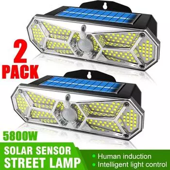 1/2PACK 126LED уличный настенный светильник на солнечных батареях PIR датчик движения с регулируемой яркостью уличный водонепроницаемый ночник с 3 режимами для сада, патио, крыльца 1 PCS