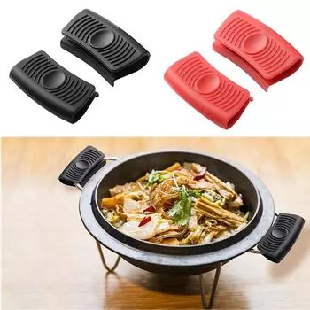 1/2Pair Silicone Anti-Scald Pot Handle Grip Cover Soft Pot Holder Sleeve Glove Pan Handle Cover for Frying Cast Iron Skillet Pan