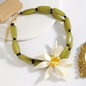 1/2PC Ожерелье Преувеличенный Браслет Новый Цветок Весна Смола Серьги Одежда Аксессуары Женщины Мульти-Стиль