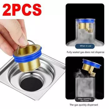 1/2PC полностью медный слив для пола, антизапаховый канализационный фильтр, защита от насекомых, дуршлаг, сливной бачок, быстрый слив, устойчивый к запахам, слив для пола 1pc(Gold)