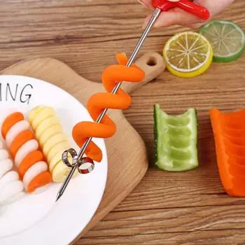 1/2PC Roller Spiral Cutter Making Twist Shredder Grater Potato Carrot Cucumber Vegetables Spiral Knife Chopper Kitchen Tools