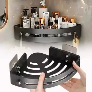 1-2PCS Bathroom Shelves Kitchen Storage Organizer Plastic Shampoo Rack Shower Shelf Bathroom Accessories No Drill Shelf