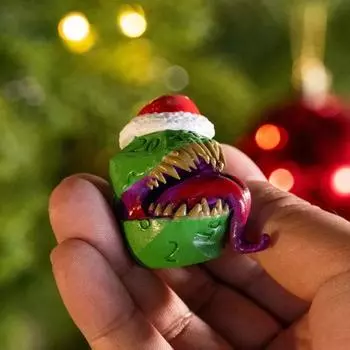 1/2Pcs Christmas Hat Aliens Dice Resin Santa Hat Dice Decoration Heavy Duty B