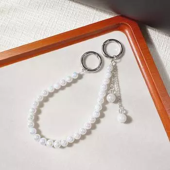 1/2Pcs Fashion Pearl Cherry Lace Keychain Chain Bag Charm Braided Rope Fashionable Keychains For Backpack Pendant Accessories A5