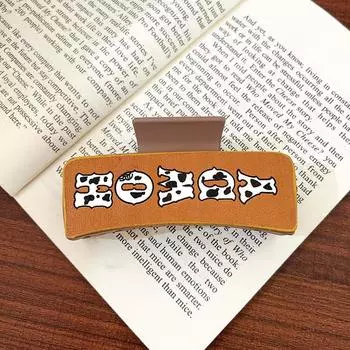 1/2PCS Fashion Retro Leather Hair Clips Women Back Of Head Tie Hair Square Clamp Denim Hairpin Fashion Girls Hair Accessories