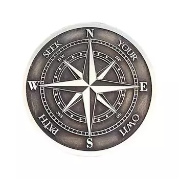 1/2Pcs Guiding Light Compass Coin Inspirational Challenge Coin with Lighthouse Faith Direction Encouragement Pocket Token Metal Collectible Keepsake 1pc