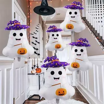 1/2pcs Halloween cute ghost pumpkin foil balloon, Halloween ghost theme party props, pumpkin party children s gift Other