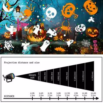 1/2PCS Halloween Decoration Projector Light USB Power LED Spotlight Pumpkin/Spider Dynamic Pattens Projector Bedroom Room Party 1PC