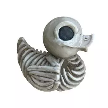 1/2Pcs Halloween Skeleton Duck Statue Waterproof UV Resistant Indoor Outdoor Festival Scene Decoration Creepy Mini Figurine 1pc