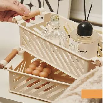1/2PCS Japanese Simple Desktop Organiser Home Bedroom Sundry Organiser Snacks Basket Cosmetic Storage