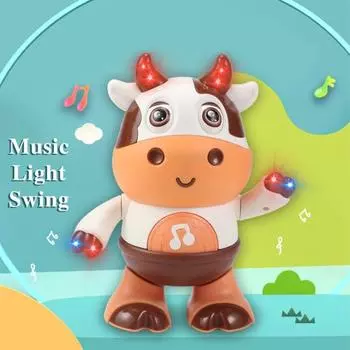 1/2 шт. детская электрическая игрушка корова со светодиодной подсветкой музыка пение танцы мультфильм 1pc