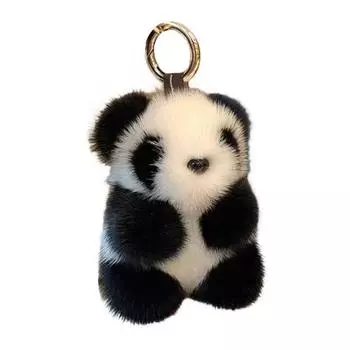 1/2Pcs Plush Panda Keychain Pendant Wallet Key Ring Car Key Holder Lightweight Soft Bag Pendant Panda Key Ring 13cm 1pc