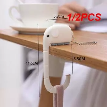1/2PCS Storage Hanger Portable Better Bearing Capacity Cute Key Rack Women Handbag Organizer Office Home Accessories Table Hook