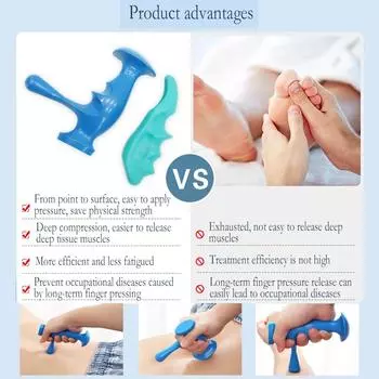 1/2Pcs Thumb Massage Device Deep Tissue Massager Physiotherapy Small Tools Full Body Points Point Trigger Massage Portable Relax зелёный