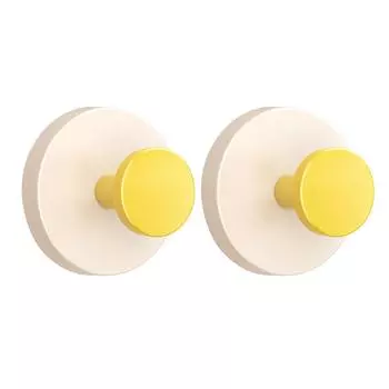 1/2Pcs Wall Mount Suction Cup Hook Punch-Free Towel Hanger Hanger Hooks Bathroom Accessories Yellow-2pcs