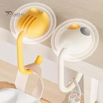 1/2шт крючки для стола вешалки для сумок забавный дизайн кота прочные несущие нагрузку простые в установке держатели для сумок крючки для сумок на столе 1pc жёлтый