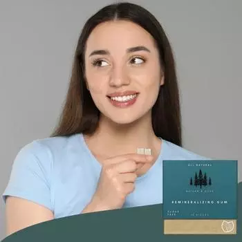 1/2шт реминерализующая жевательная резинка натуральная без сахара профилактика кариеса реминерализация портативная для детей мужчин женщин 1pc